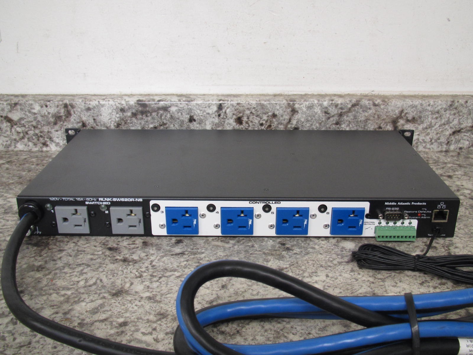Middle Atlantic RLNK-SW620R-NS RackLink 20A Rackmount Controlled Power Switch