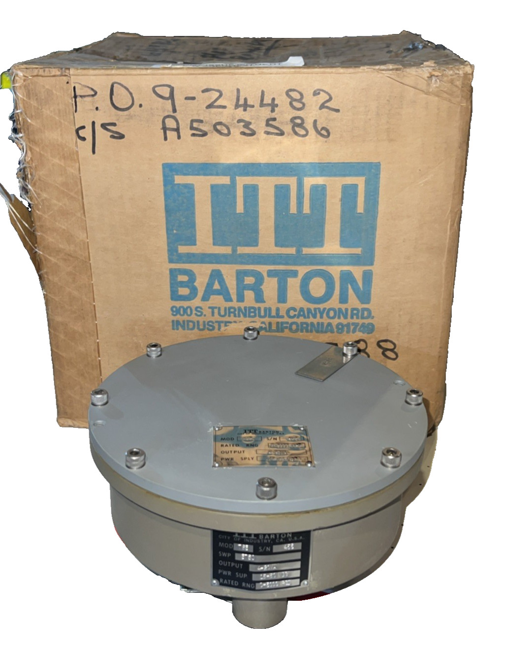 ITT BARTON MODEL 763 DIFFERENTIAL PRESSURE TRANSMITTER