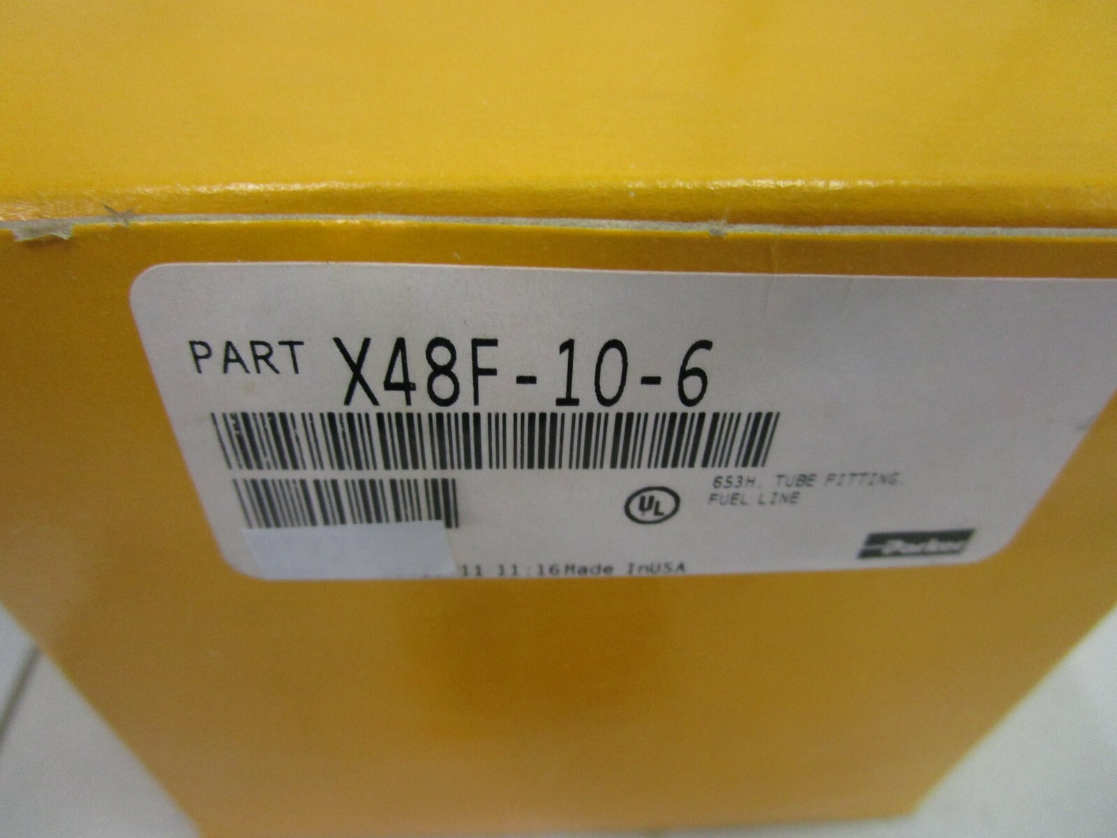 Parker Fitting 653H Fuel Line Tube Fittings X48F-10-6, 3/8MNPT X 5/8 T