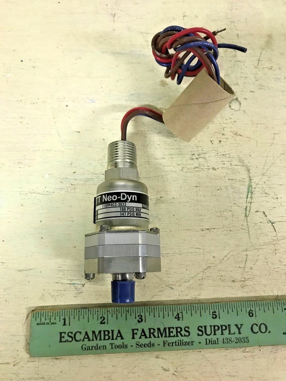 ITT NEO-DYN 115PP4C3-3633 PRESSURE SWITCH 5A, 125/250 VAC, 600 PSIG, 11024302