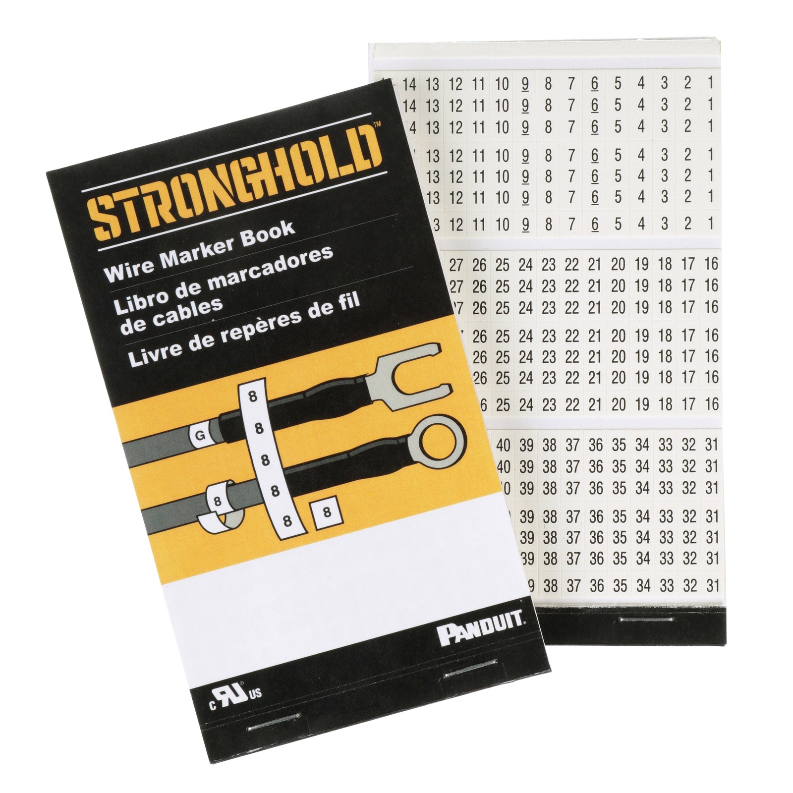 Panduit PCMB-4 Pre-Printed Wire Marker Book 1.38″ L x 0.22″ W