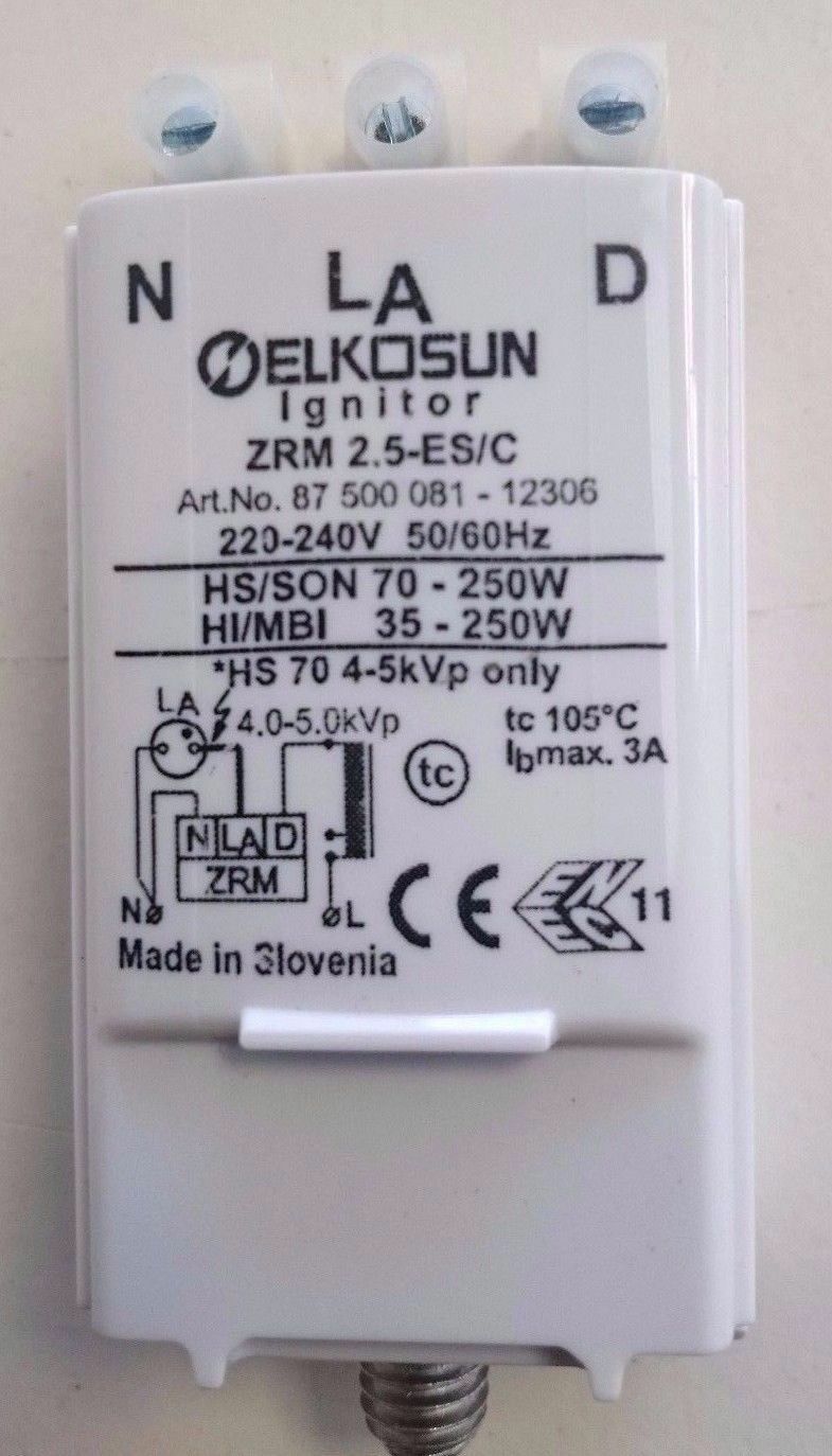 Elkosun TRIDONIC.ATCO superimposed-pulse ignitor ZRM 2.5-ES/C 240V 3A 87-5000-81