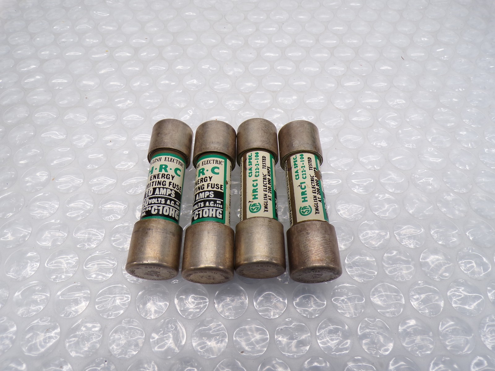 ENGLISH ELECTRIC C10HG 10AMP FUSE LOT OF 4 NSNP