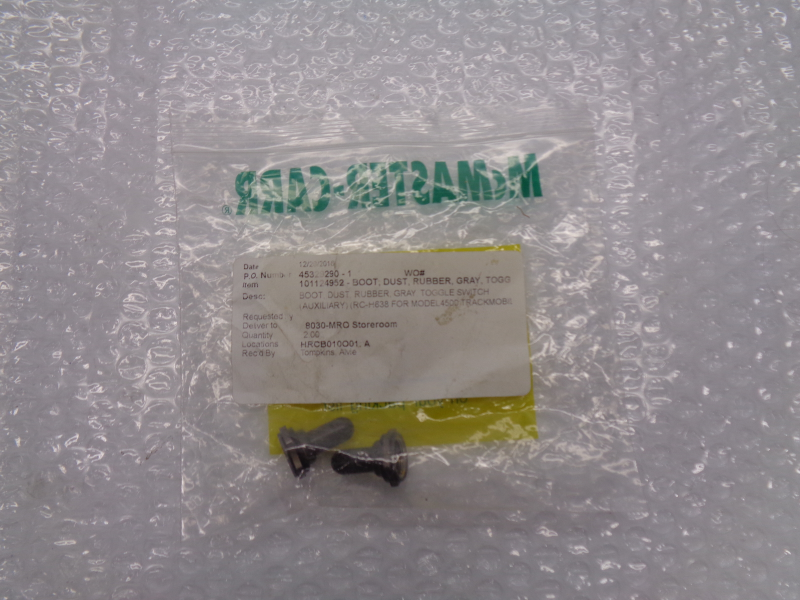 MCMASTER CARR 101124952 DUST BOOT PKG OF 2 NSMP