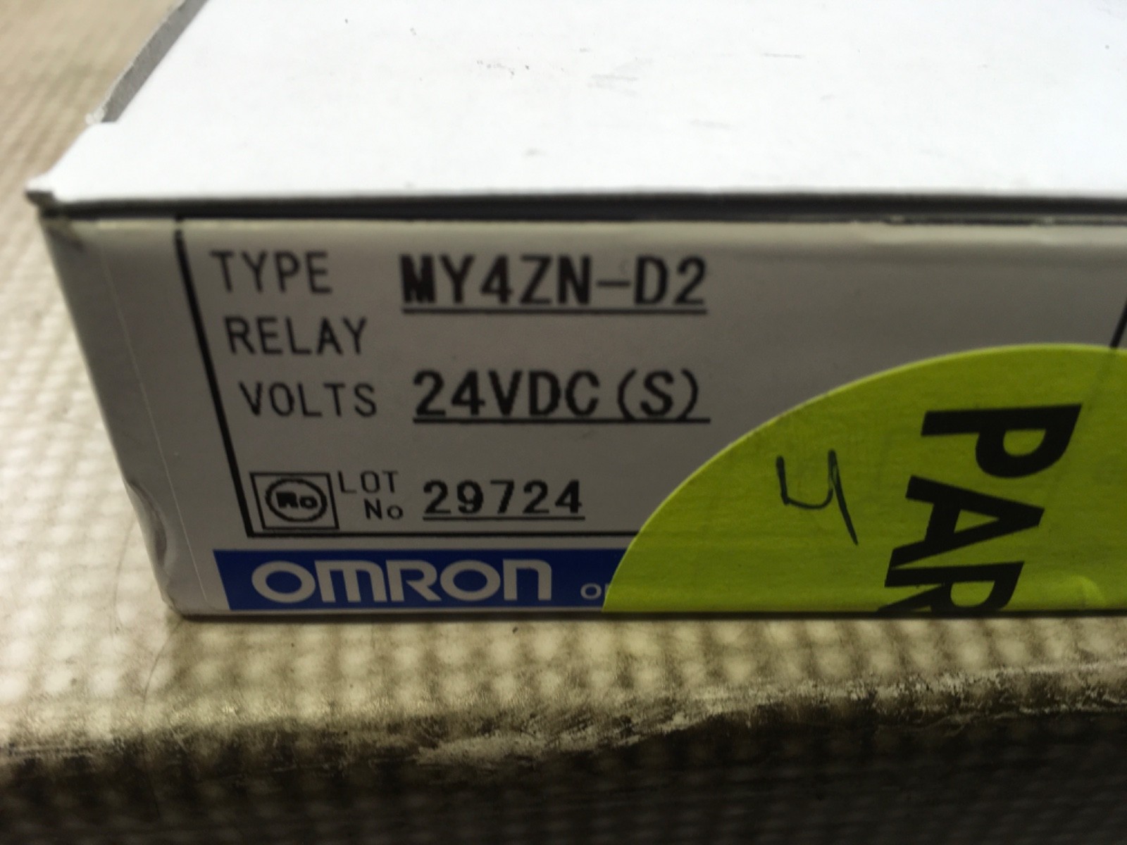 Omron MY4ZN-D2, relay, 24vdc, NOS, KP-1496