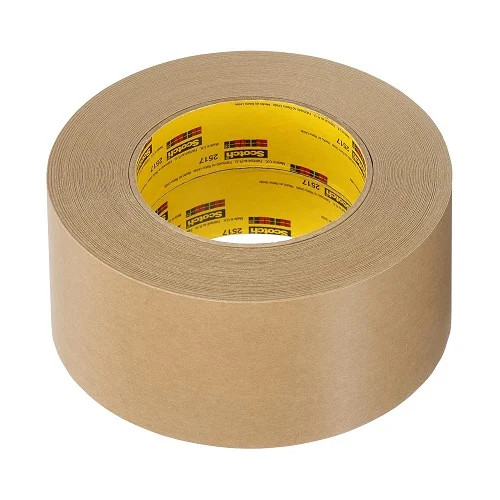 3M Flatback Tape 2517, Medium Brown, 6.5 mil, 72 mm x 55 m – (Pack of 12)