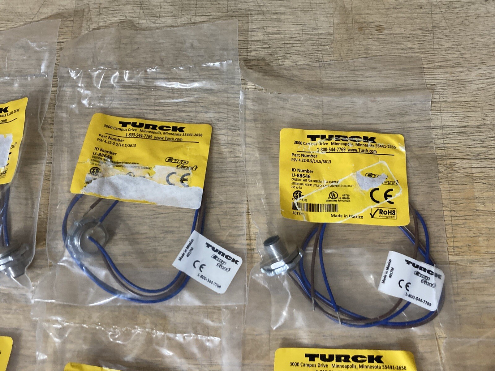 Turck FSV 4.22-0.5/14.5/S613 Panel Mount Receptacle Bulkhead Connector Lot of 10