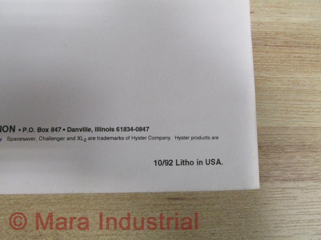 Hyster Manual Industrial Lift Trucks Hy-IDB87546