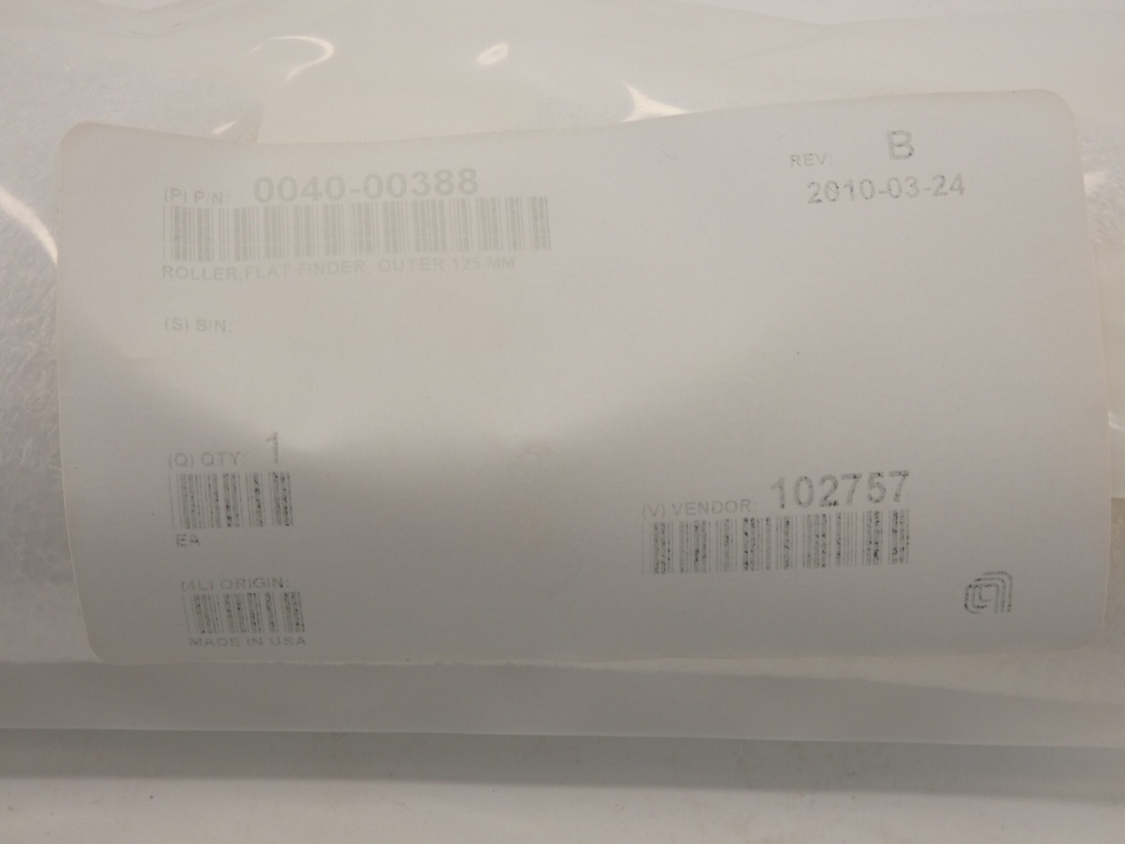 Applied Materials 0040-00388 Flat Finder Roller 125MM – NEW Surplus!