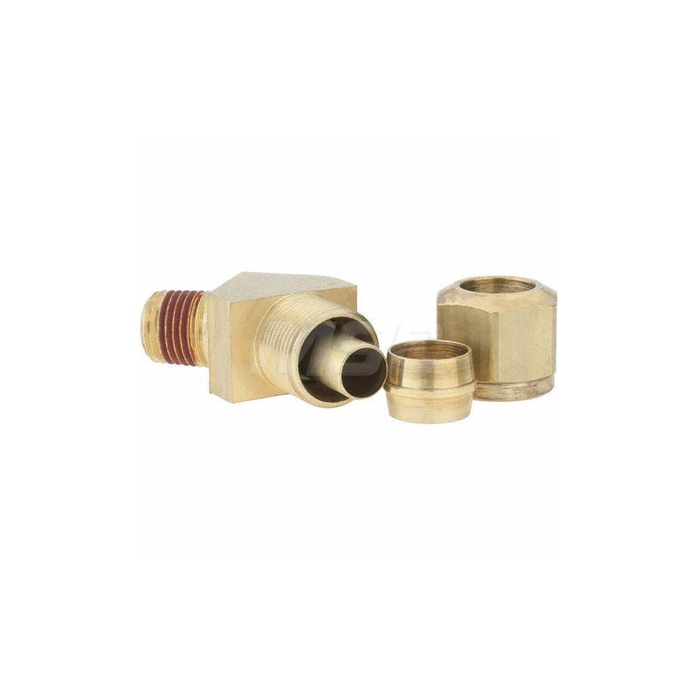 Eaton 1480X8X4Z Compression Tube Elbow: 1/4″ Thread, Compression x MNPT Brass
