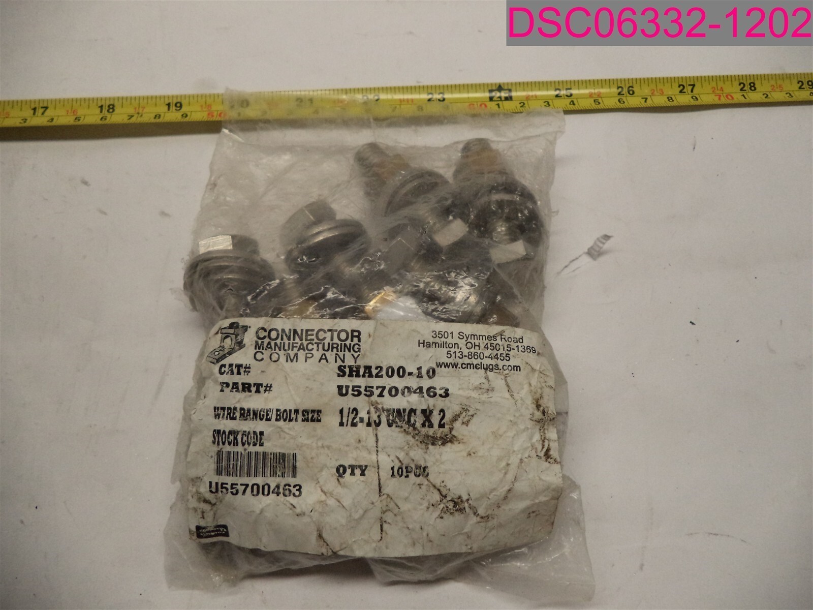9 Pcs. 1/2-13 UNC x 2 Wire Range/Bolt Size, #U55700463 SHA200-10