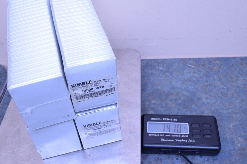 KIMBLE GLASS DISPOSABLE CULTURE TUBES BOROSILICATE GLASS 73500 1275 12X 75MM SI