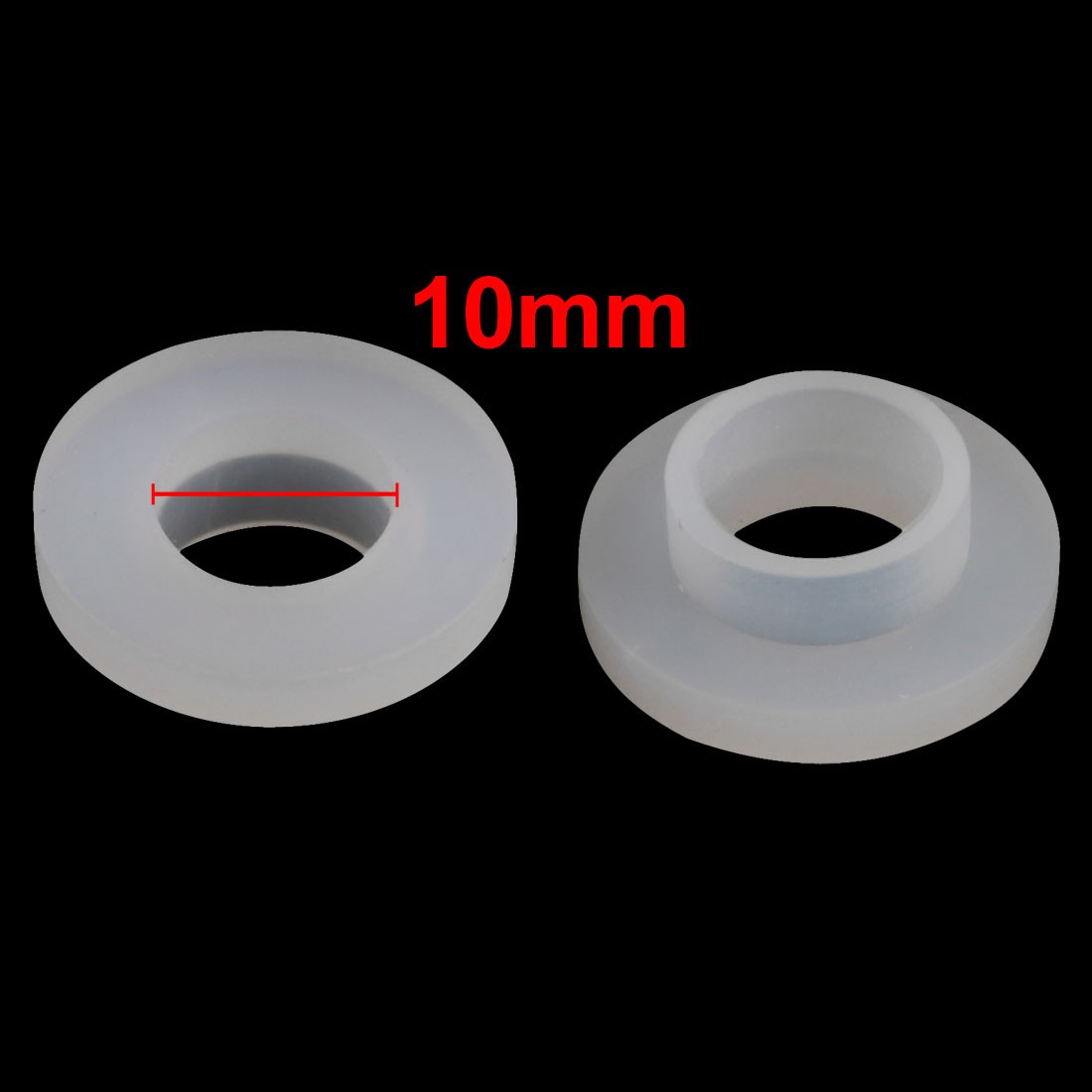 4Pc White Silica Gel Round Flat Washer Assortment Size 10x19x3mm Flat Washer