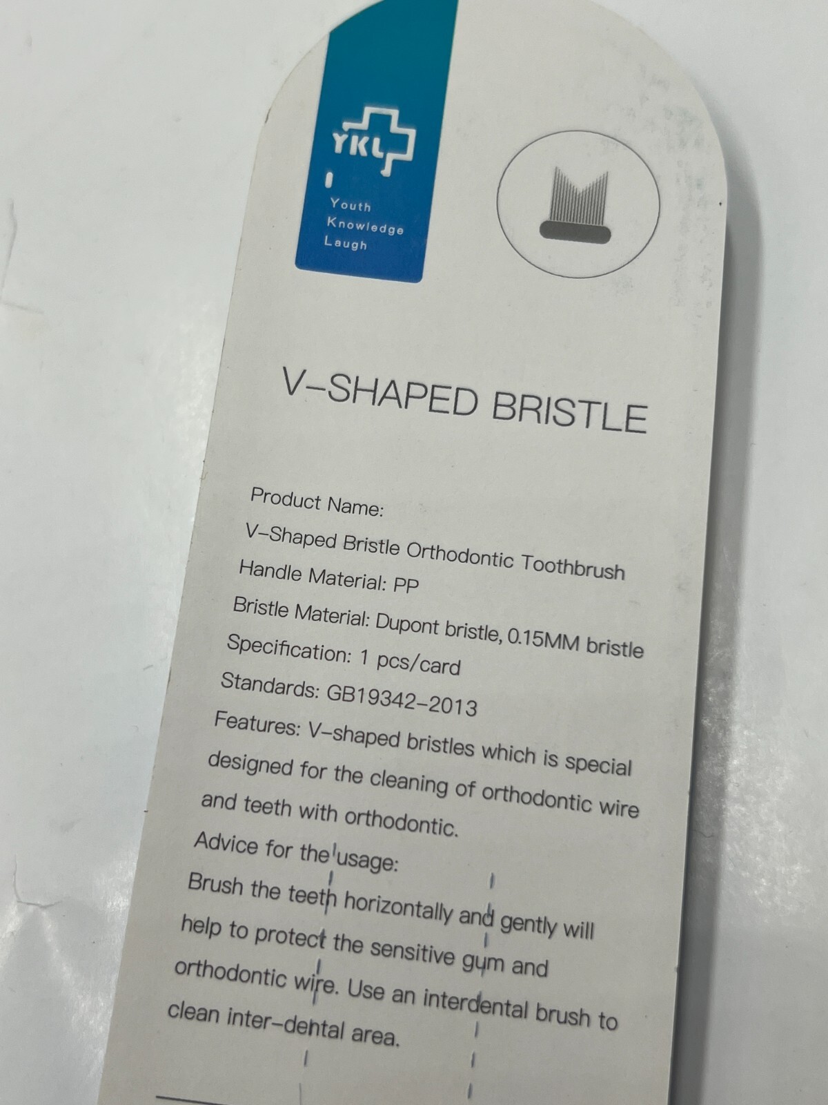 (Pack of 4) YKL Genuine OEM V-Shaped Bristle Oral Care Orthodontic Toothbrush