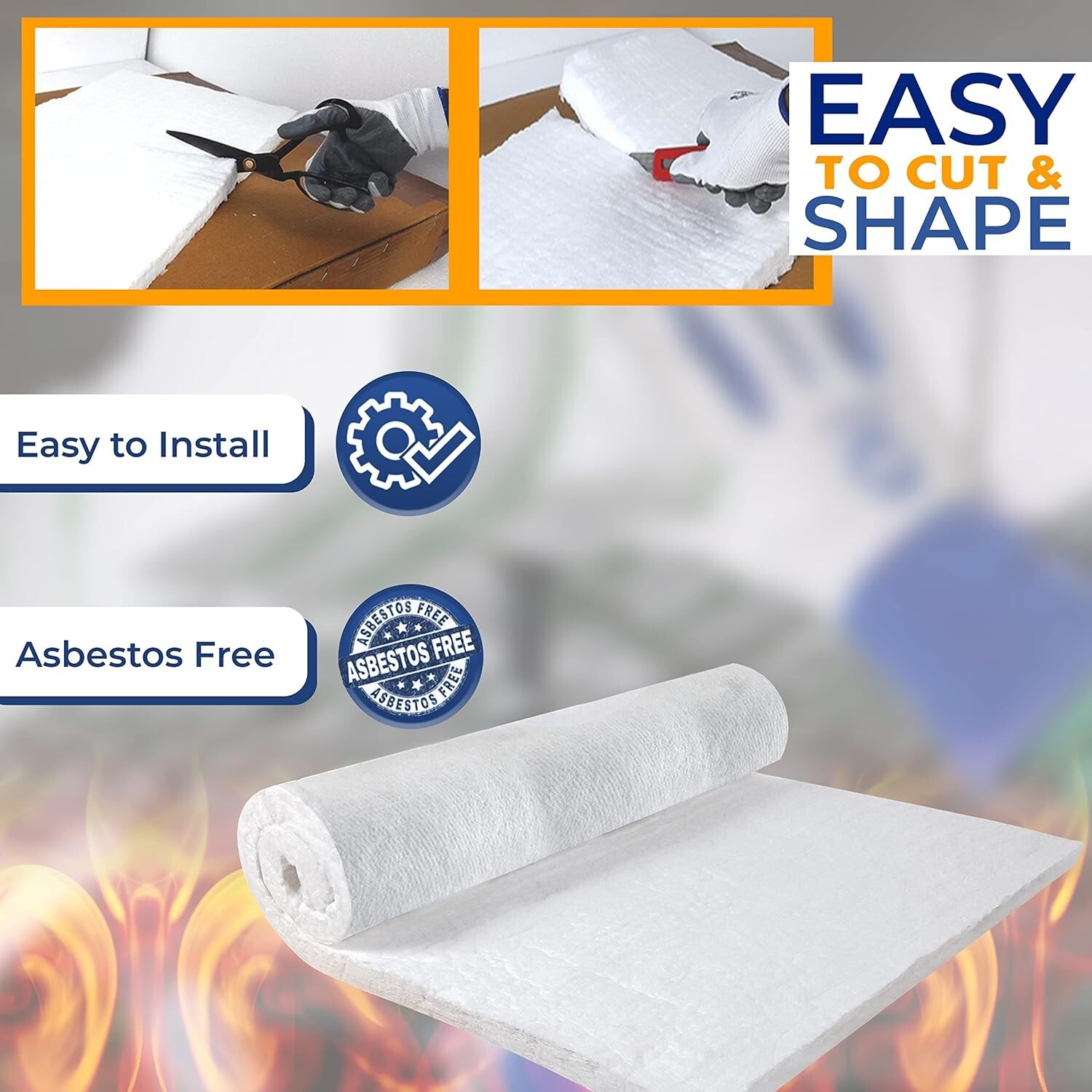 SIMOND STORE Ceramic Fiber Insulation Blanket, 1″ x 12″x 24”, 4# Density 2400F
