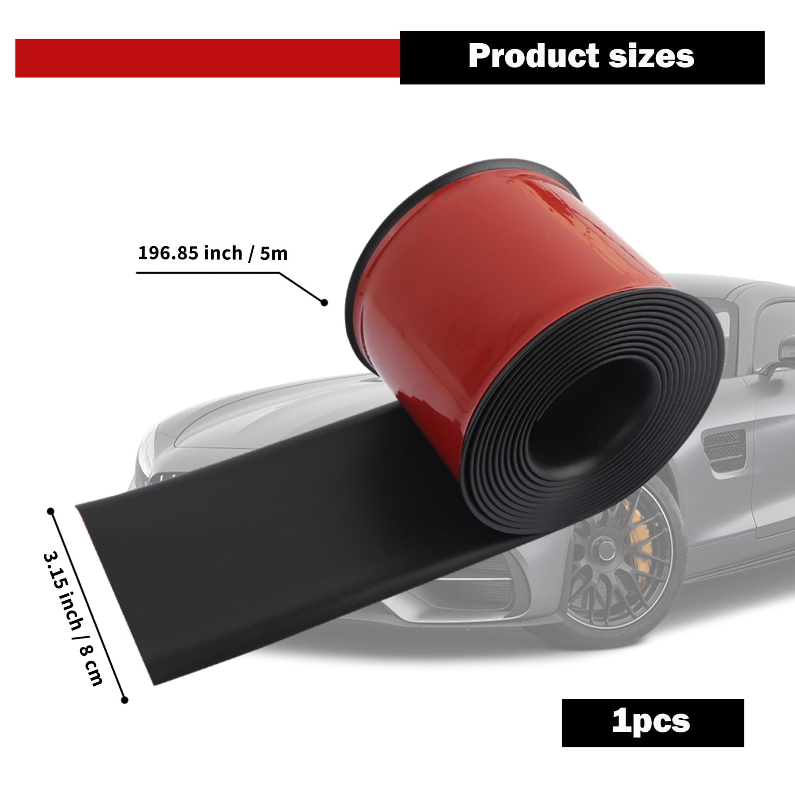 16.4ft Car Side Skirt Protector Adhesive Bumper Guard Trim