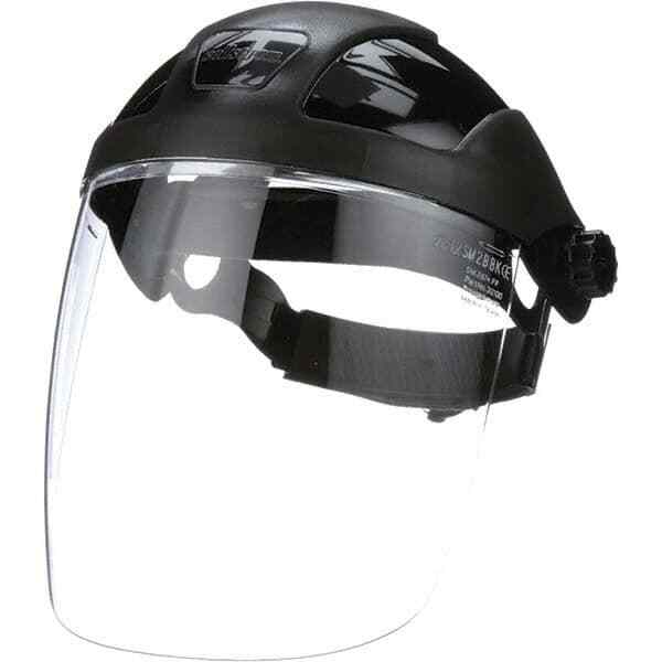 Sellstrom S32010 Face Shield & Headgear: Polycarbonate, Black, 9″ H x 12-1/8″ W
