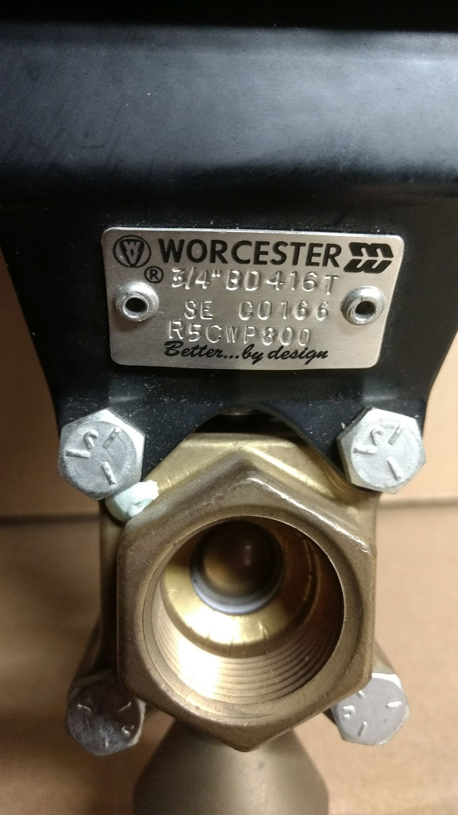 1 USED WORCESTER 10P 755XD2 C0192 SERIES 75 ACTUATOR w/3/4″BD416T-SE VALVE