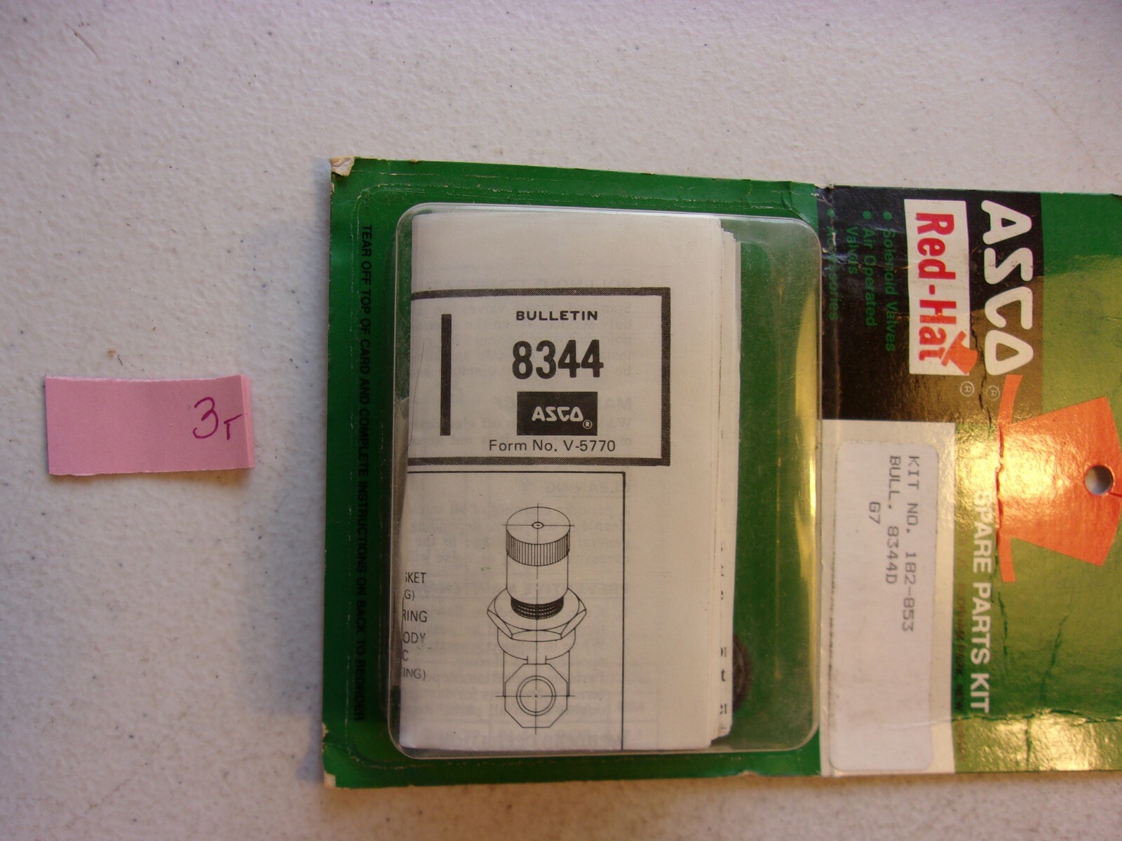 LOT OF 2 NEW IN PKG ASCO RED HAT SPARE PARTS KIT 8344D 182-853 8344 (179-2)