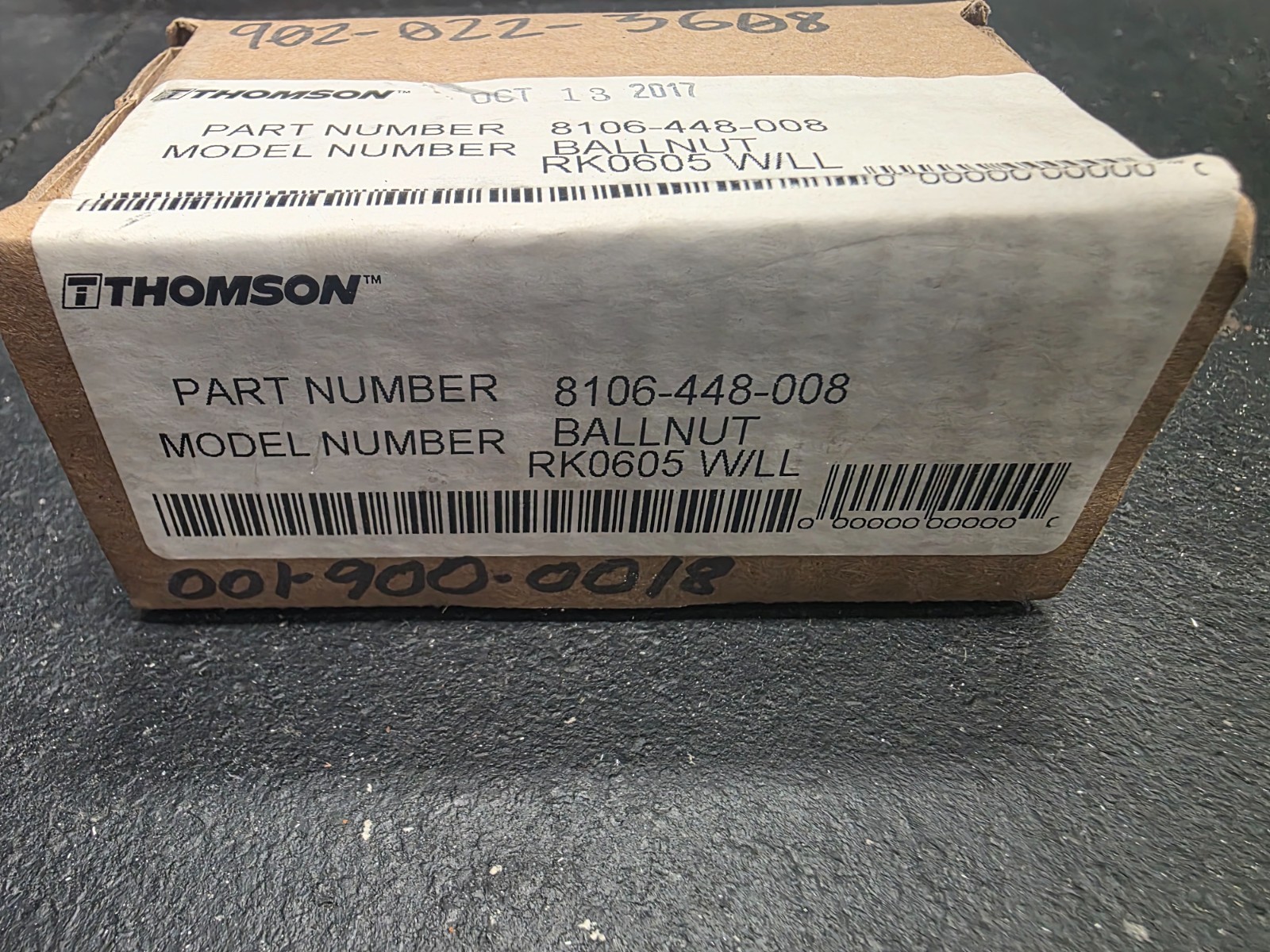 Thomson RK0605 W/LL Ball Nut 8106-448-008 Linear Motion New Old Stock