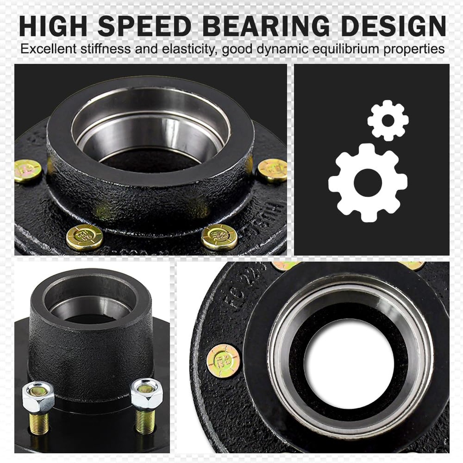 6 on 5.5 Trailer Idler Hub Kits,Trailer Hub for 6000 lbs Axle 25580/15123 Bea…