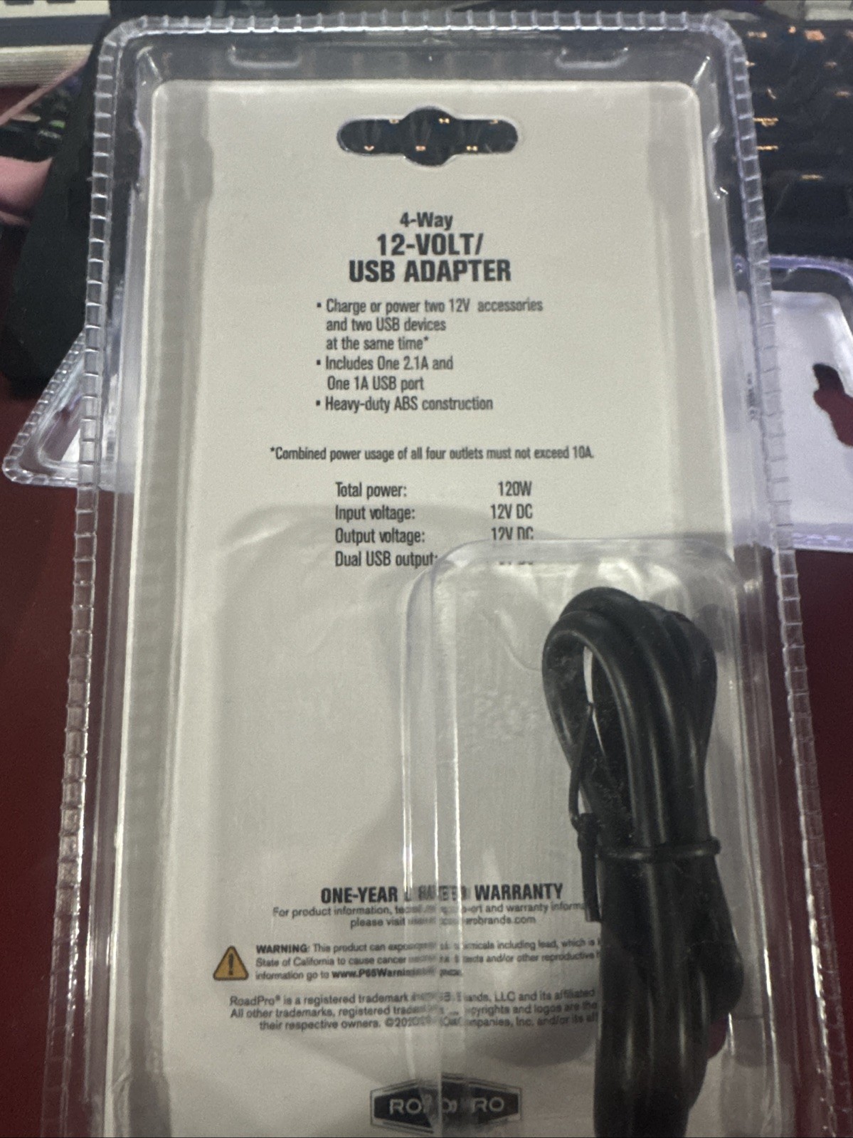 Roadpro Rp431usb Power Adapter, 4 Outlet, 12V, 10A