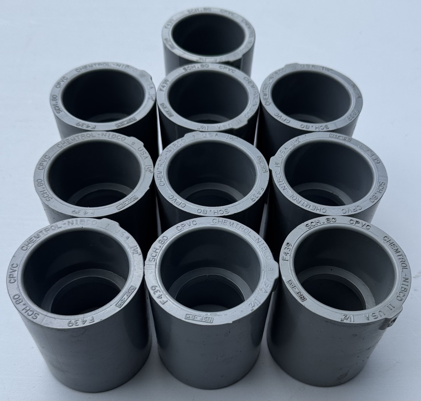10 x NIBCO Chemtrol 5101 Coupling 1-1/2” Slip/Slip Schedule 80 CPVC F439