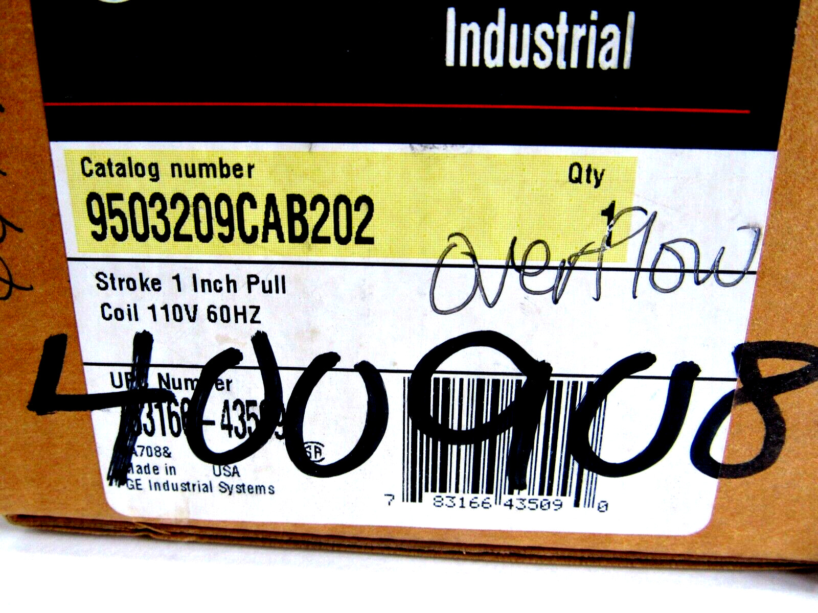 NEW GE CR9503209CAB202 SOLENOID STROKE 1 110V 60HZ