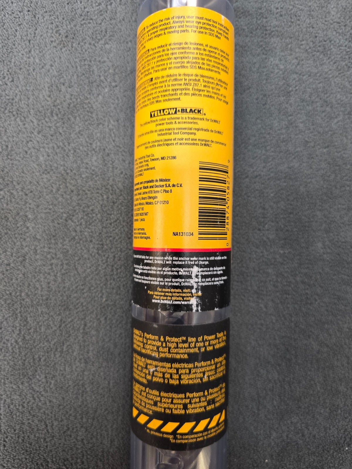Dewalt DW5827 1-3/8″ x 18″ x 22-1/2″ 4-Cutter SDS Max Rotary Hammer Bit