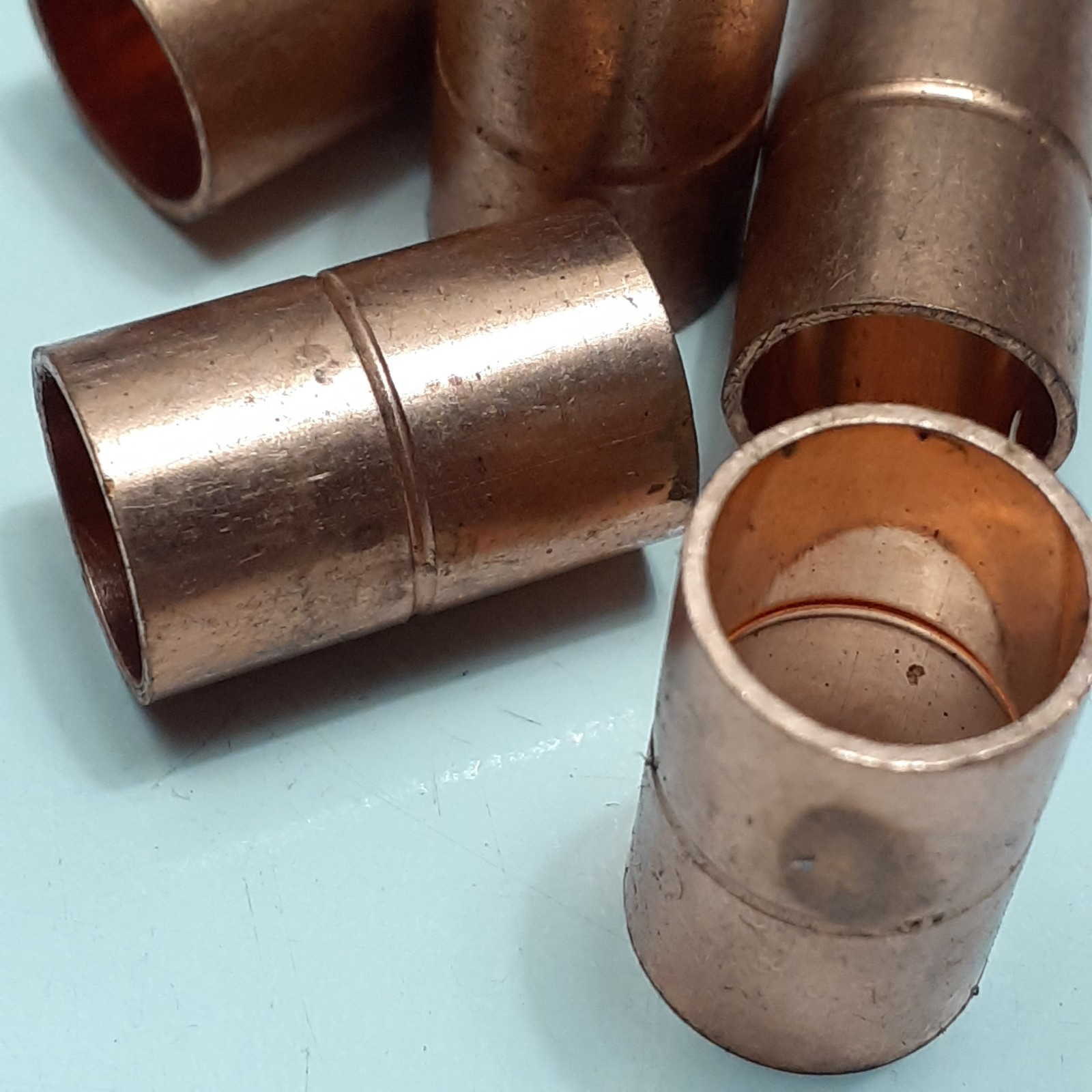 HVAC Copper 3/8″ OD Straight Coupling With Stop. For 3/8″ OD Pipe. 5pc