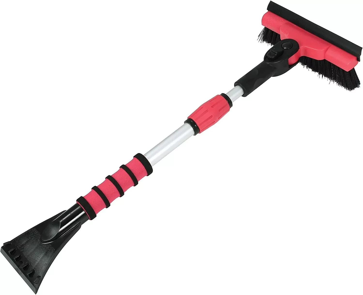 34″ to 52″ Premium Pivot Head Snow rake Brush Heavy duty broom rubber squeegee