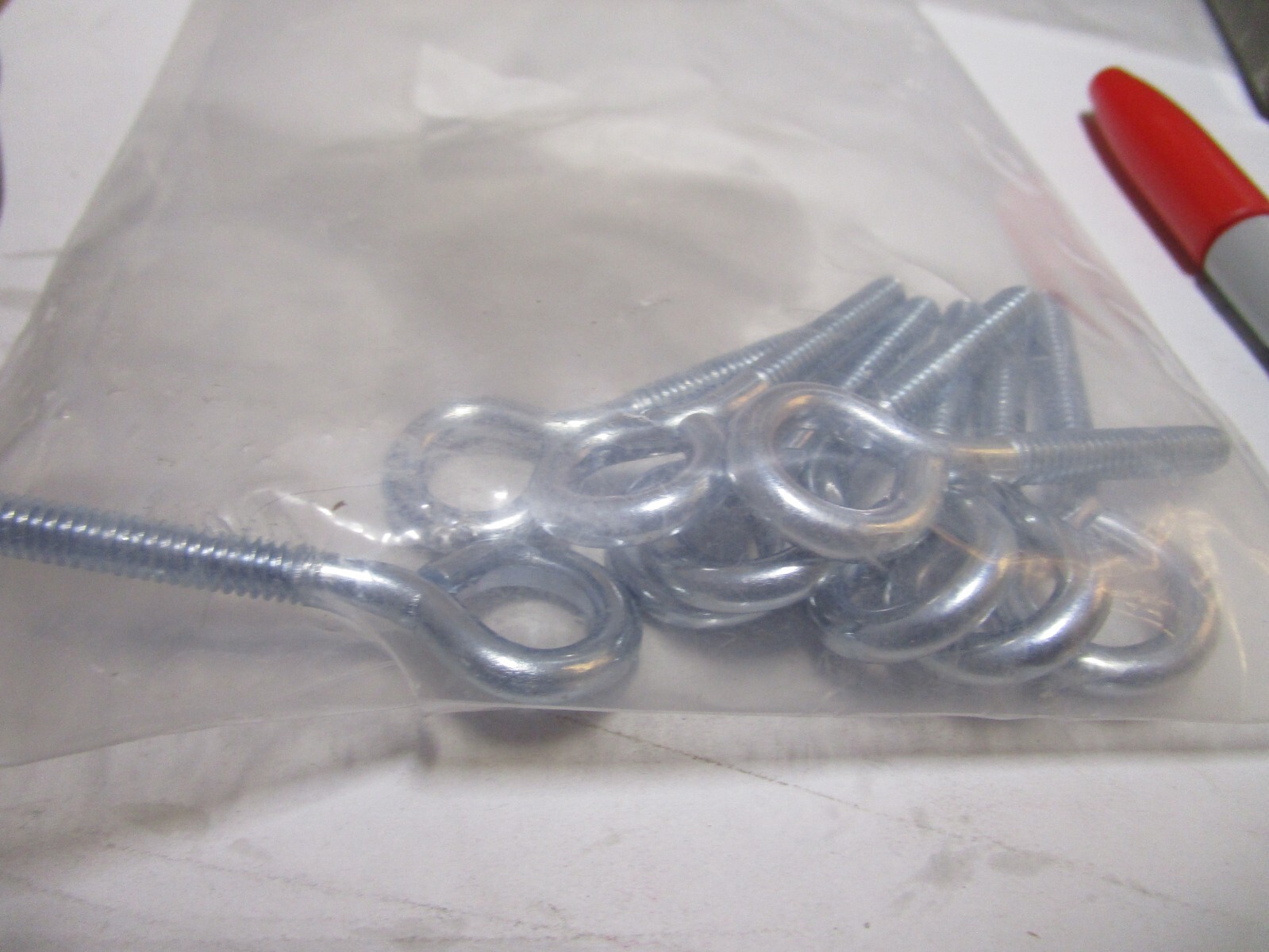 1/4-20 x 1-1/2 Shank L x 1-1/4 Thread L x 2-1/2″ OAL Zinc Turned Eye Bolt QTY 9