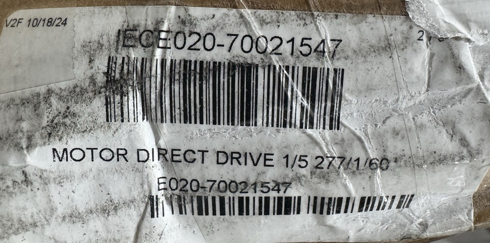 70021547 Motor 1/5 HP 277V 900 RPM 1.35A 3 Speeds E020-70021547 NEW! SHIPS FREE!