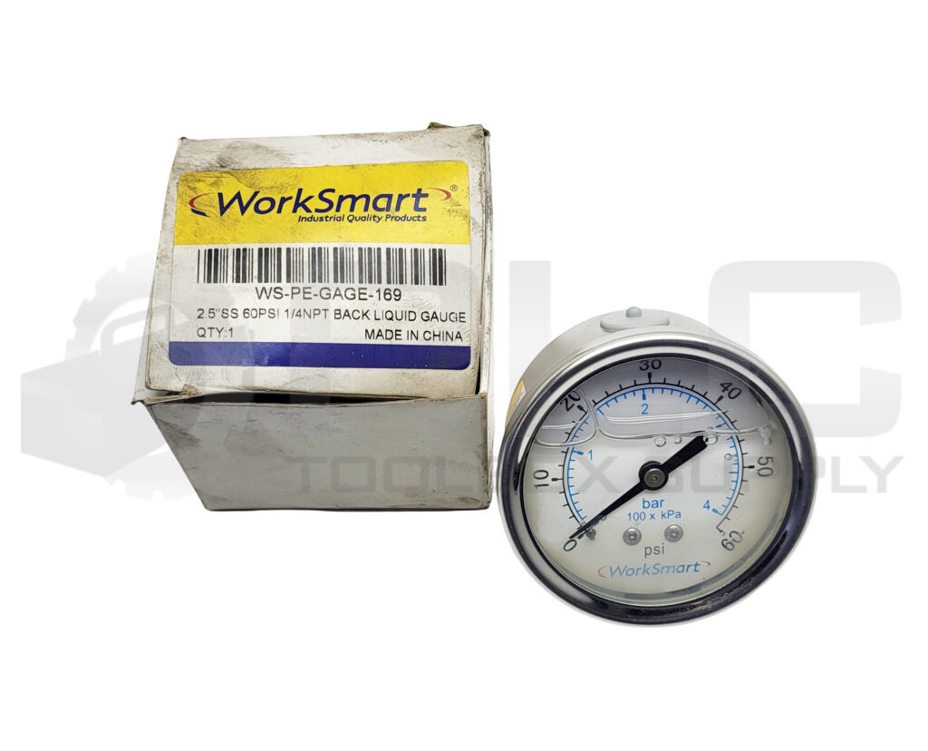 NEW WORKSMART WS-PE-GAGE-169 2.5″ SS 60PSI 1/4NPT