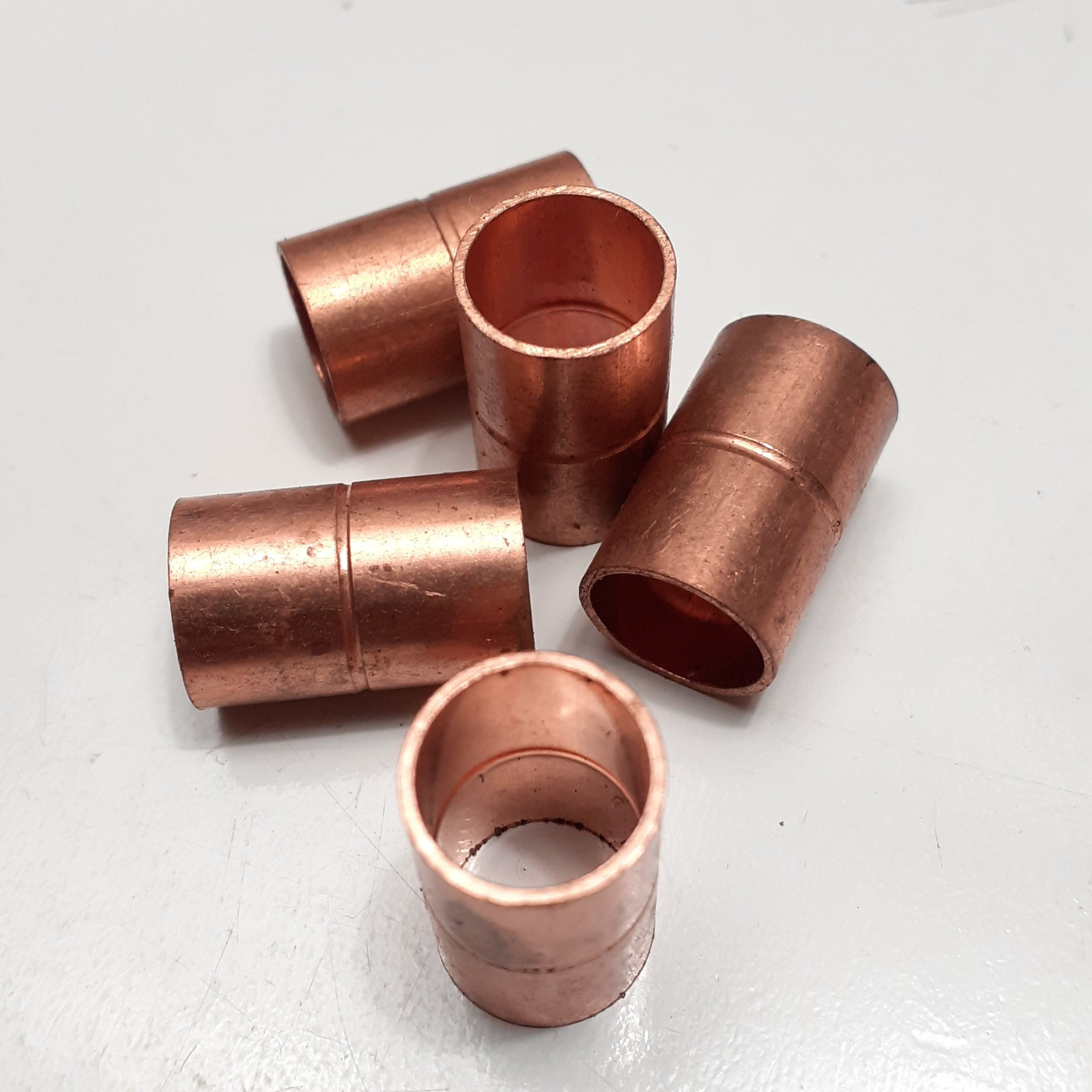 HVAC Copper 3/8″ OD Straight Coupling With Stop. For 3/8″ OD Pipe. 5pc