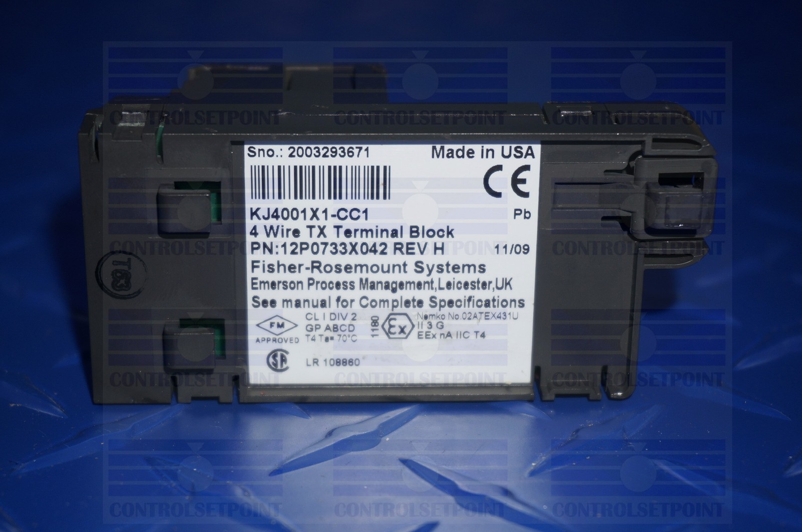EMERSON DELTAV KJ4001X1-CC1 TERMINAL BLOCK 4 WIRE TX KJ4001X1CC1 12P0733X032