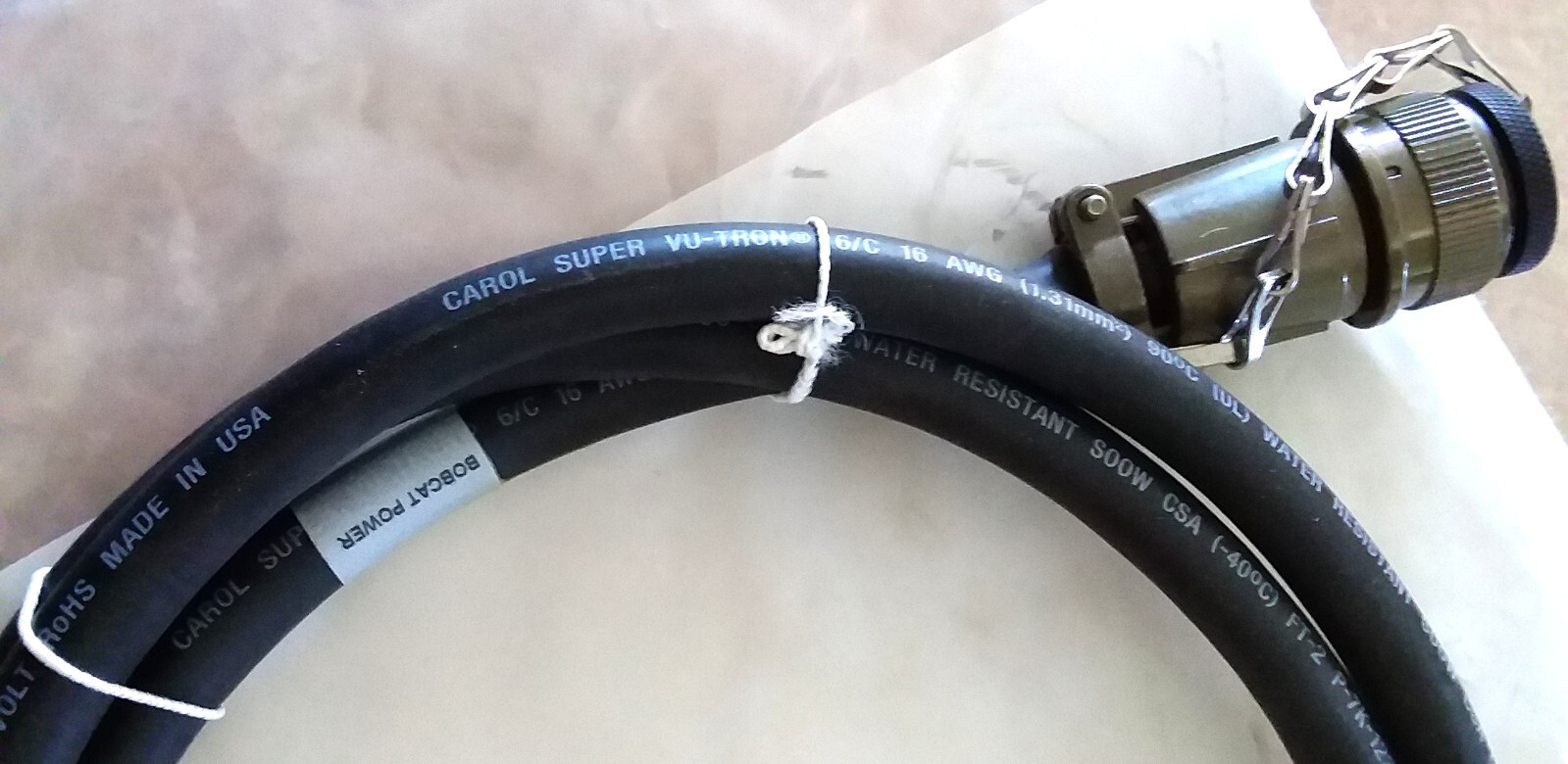 New QinetiQ Bobcat Power Main Extension Cable Wire Wiring Harness Carol Vu-Tron