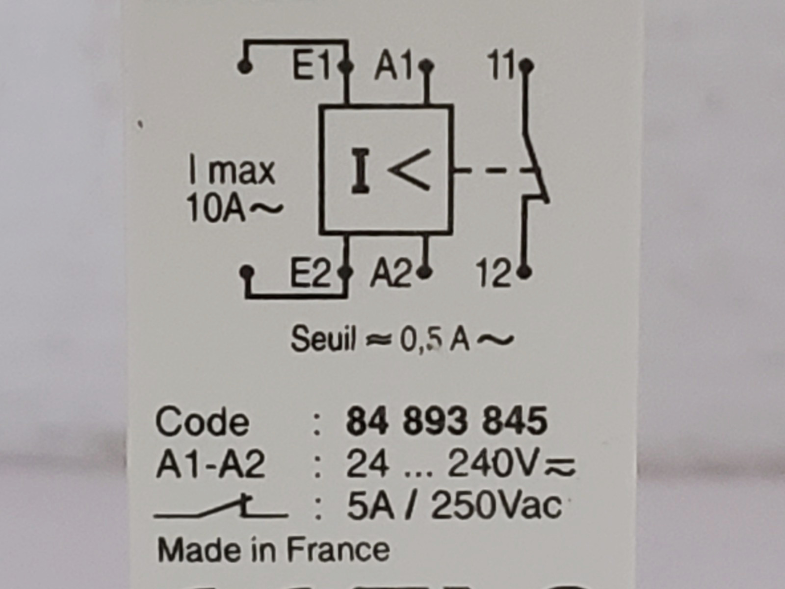CROUZET TRIR TIME RELAY CURRENT CONTROL 24-240V 5A-250VAC