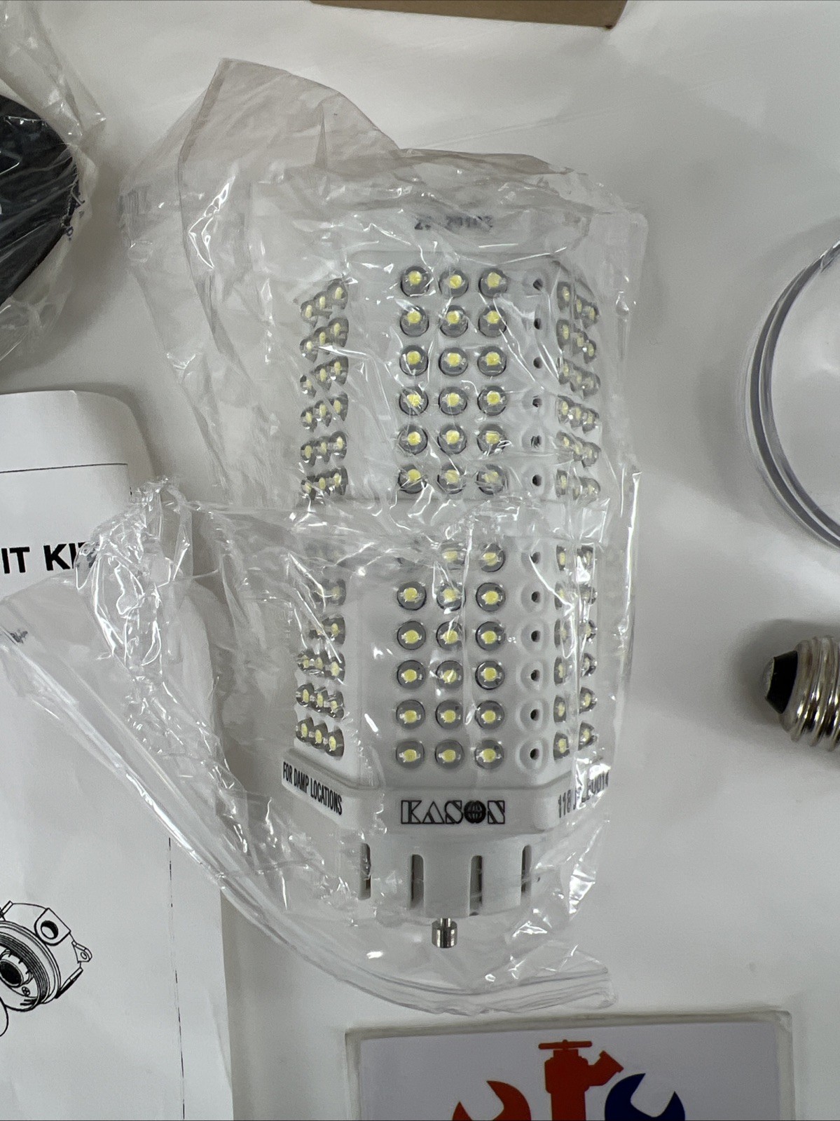 Kason LED Adapter Fixture Retrofit Kit 11806LED011, Clear White, 120V, 12 Watt
