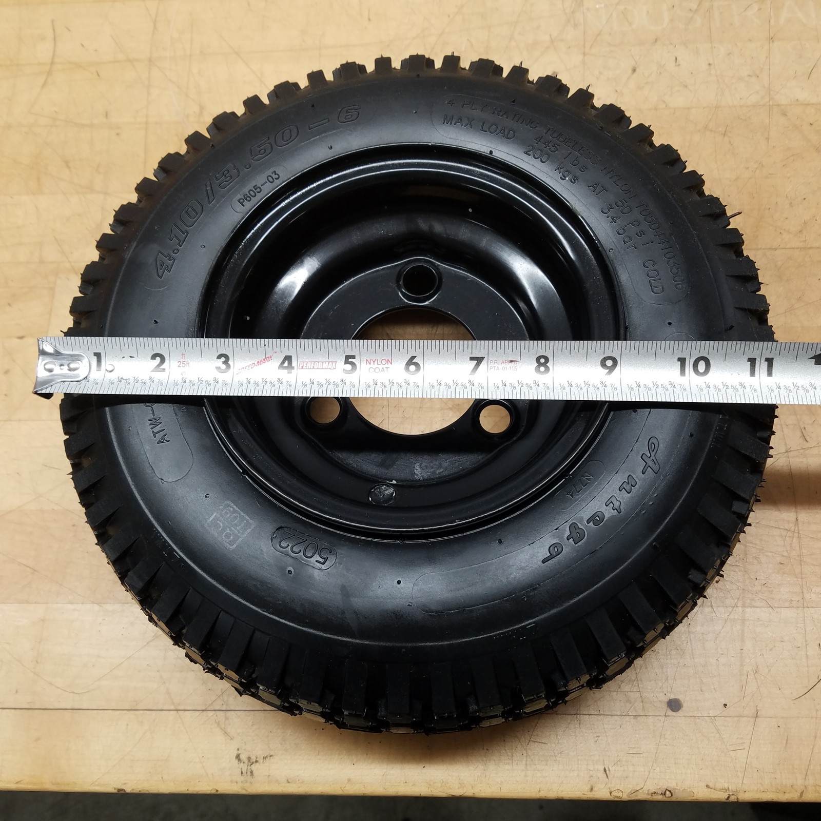 Antego 4.10/3.50-6 Tires With Wheels, 2.5″ Center Bore, (3) 1/2″ Bolt Holes
