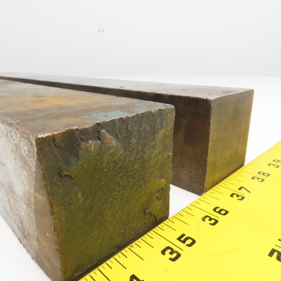 2″ Square Mild Steel Bar Stock 12″ OAL Lot Of 2