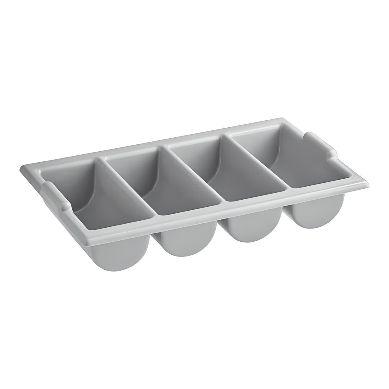 OCS Parts 4-Compartment Cutlery Bin | Gray | Silverware and Cutlery Organizer