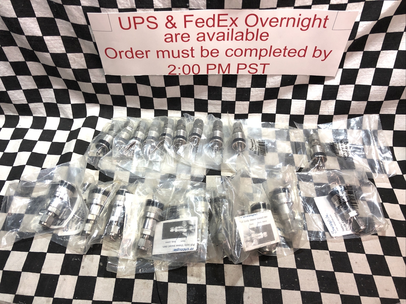 SWAGELOK Quick Connect 1/4″, SS-QC4-B-400K1 & SS-QC4-D-400K1, LOT OF 10 SETS