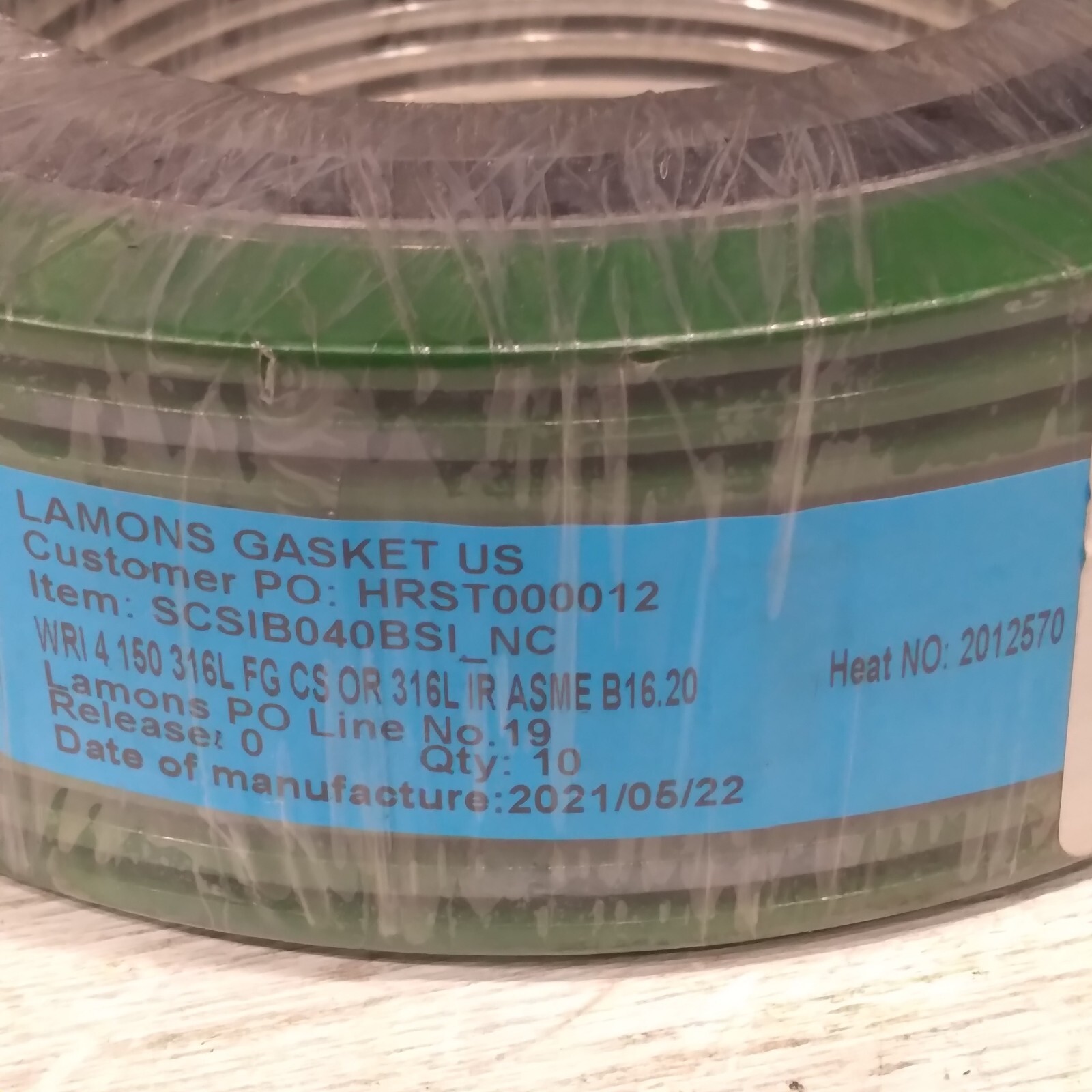 Lamons Gasket WRI 4 150 316L FG CS OR 316L IR ASME B16.20 Lot Of 10 Make Offer
