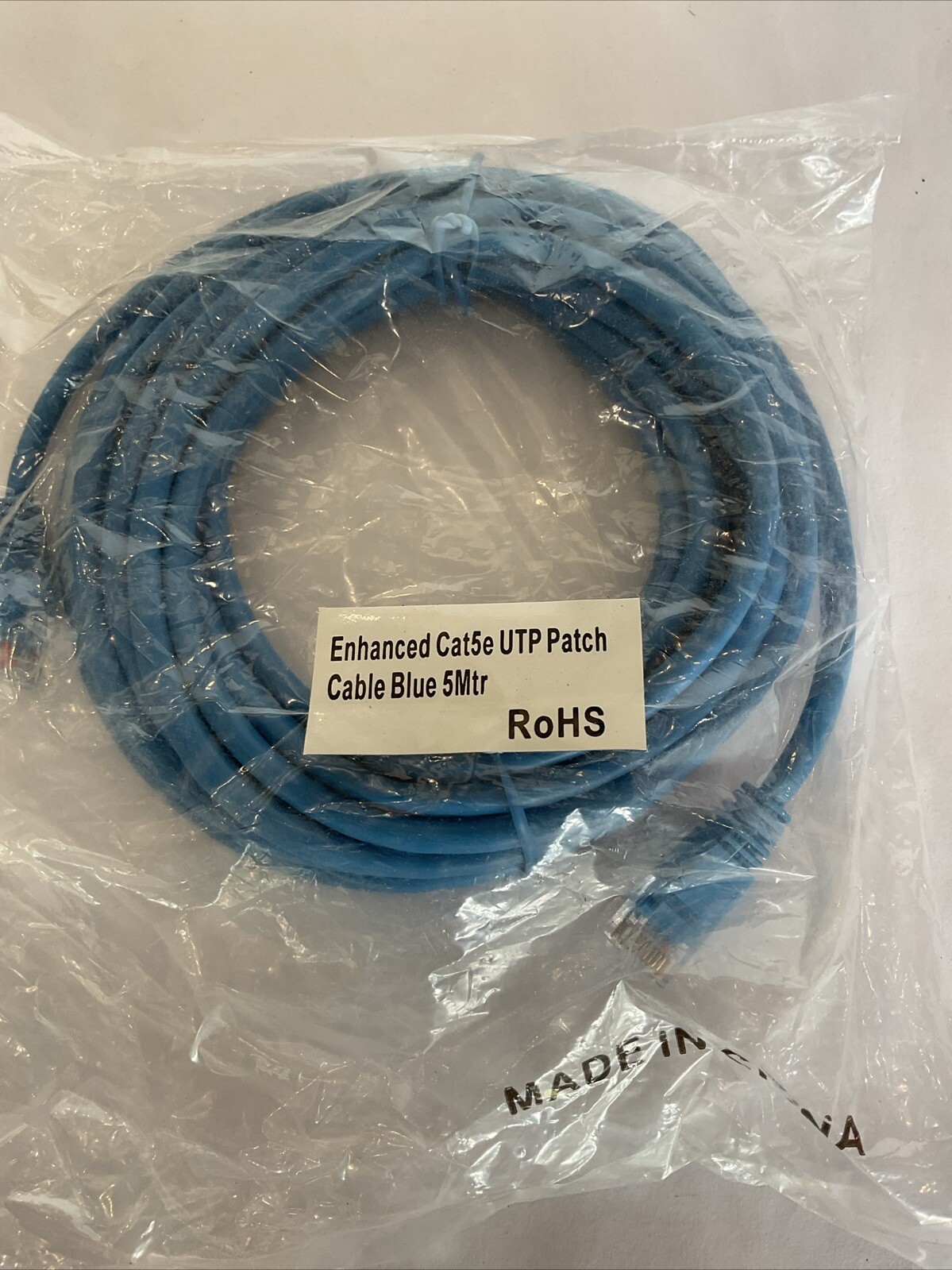 VIDEK 2965-5B Ethernet Cable Enhanced Cat5e UTP Patch Cable Blue