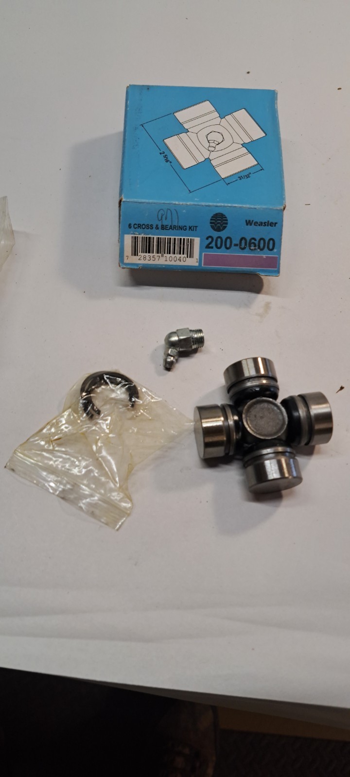 Weasler 6R Universal Joint Cross & Bearing Kit 200-0600 Sealed ~ Gravely 12134