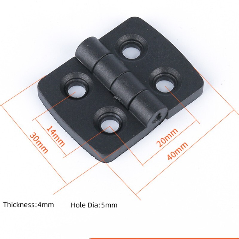 5Pcs 40mm X 30mm Cabinet Door Plastic Bearing Hinge Black