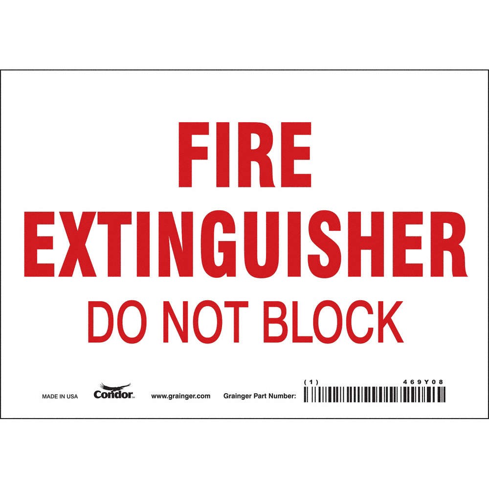 CONDOR 469Y08 Safety Sign,5 in x 7 in,Vinyl 469Y08