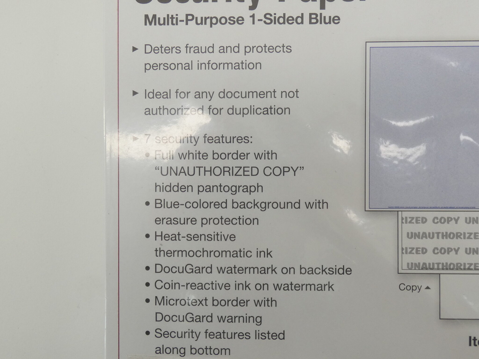 *500 Sheets* Docugard 04546 Security Paper Blue Multi-Purpose 8.5″x11″ – NEW …