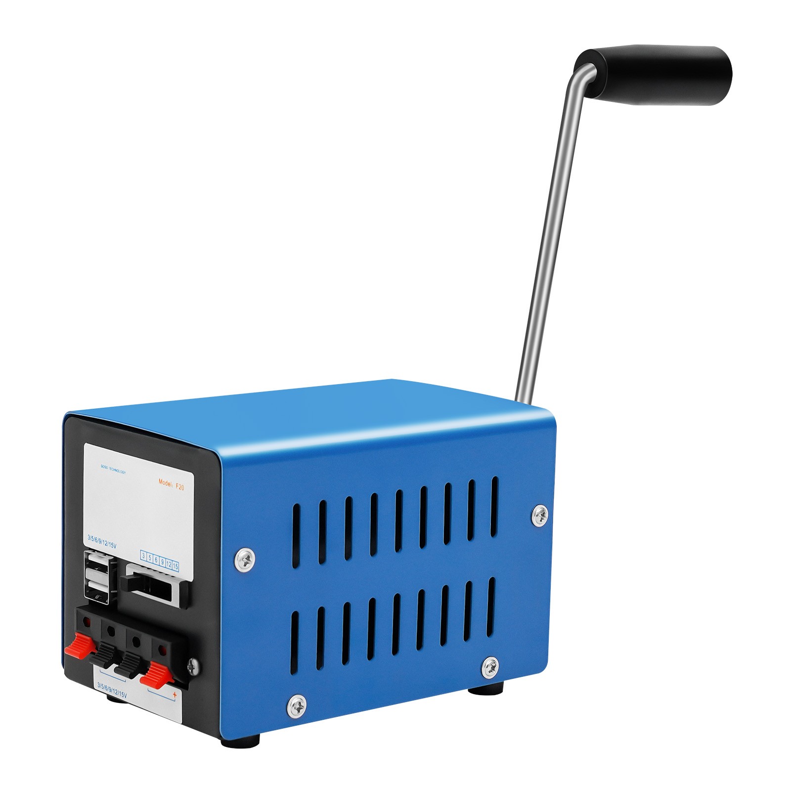 20W Hand Crank Generator Portable USB Charger Manual Power Supply for Camping US